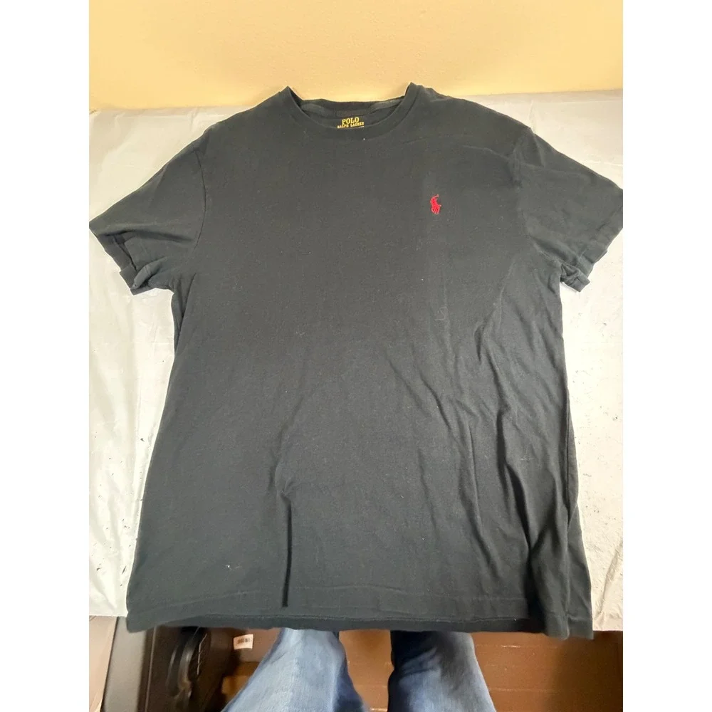 Polo Ralph Lauren Mens Classic Fit T-Shirt Black Red Pony Logo Size M 175/96A